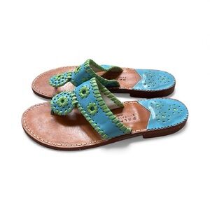 ‘Palm Beach Sandals’ Navajo Sandals in Turquoise Green- Size 7 Jack Rogers